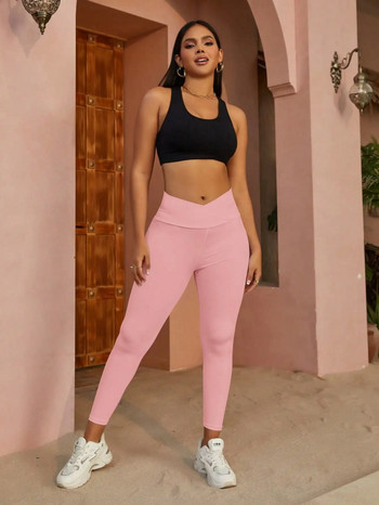 Γυναικεία Μόδα Κολάν Solid V Μέση Stretch Ψηλόμεσο Casual Skinny Παντελόνι Γιόγκα Running Outdoor Workout Αθλητικό παντελόνι