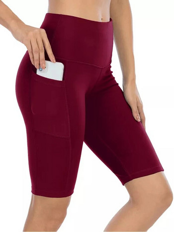 Γυναικεία κοντό κολάν γυμναστικής Καλοκαιρινές τσέπες από πολυεστέρα Gym Leggins Hot Sale Αθλητικό παντελόνι γιόγκα Ελαστικό ψηλόμεσο