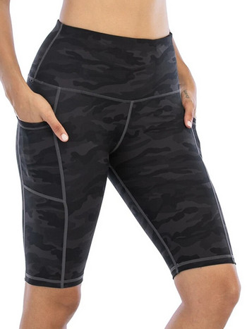 Γυναικεία κοντό κολάν γυμναστικής Καλοκαιρινές τσέπες από πολυεστέρα Gym Leggins Hot Sale Αθλητικό παντελόνι γιόγκα Ελαστικό ψηλόμεσο