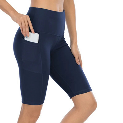 Ženske kratke tajice za fitnes Ljetne tajice od poliestera s džepovima Vruće rasprodane sportske joga hlače s elastikom visokog struka
