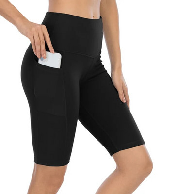 Ženske kratke tajice za fitnes Ljetne tajice od poliestera s džepovima Vruće rasprodane sportske joga hlače s elastikom visokog struka