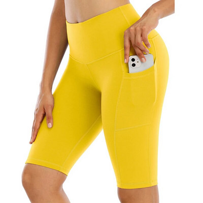 Ženske kratke tajice za fitnes Ljetne tajice od poliestera s džepovima Vruće rasprodane sportske joga hlače s elastikom visokog struka