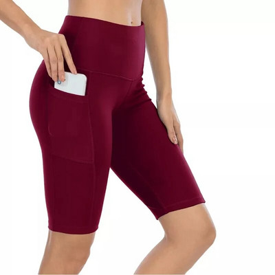 Ženske kratke tajice za fitnes Ljetne tajice od poliestera s džepovima Vruće rasprodane sportske joga hlače s elastikom visokog struka