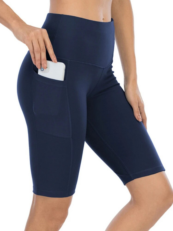 Ženske kratke tajice za fitnes Ljetne tajice od poliestera s džepovima Vruće rasprodane sportske joga hlače s elastikom visokog struka