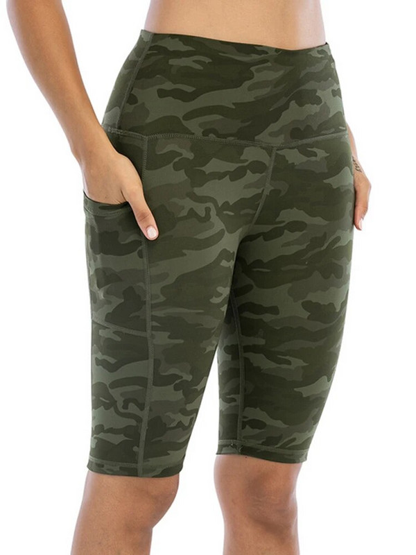 Ženske kratke tajice za fitnes Ljetne tajice od poliestera s džepovima Vruće rasprodane sportske joga hlače s elastikom visokog struka