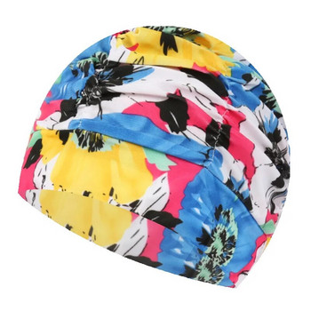 Γυναικείο σκουφάκι κολύμβησης Unisex για κορίτσια μακριά μαλλιά ελαστικό καπέλο μπάνιου Καπέλο κολύμβησης Stretch Drape Plus Size Πισίνα Sport Nylon Turban