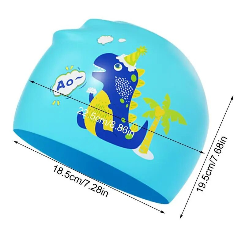 Elastīga auduma peldcepure bērniem, jauka multfilma gariem matiem, jauki bērni aizsargā ausis, peldbaseina cepure zēniem un meitenēm