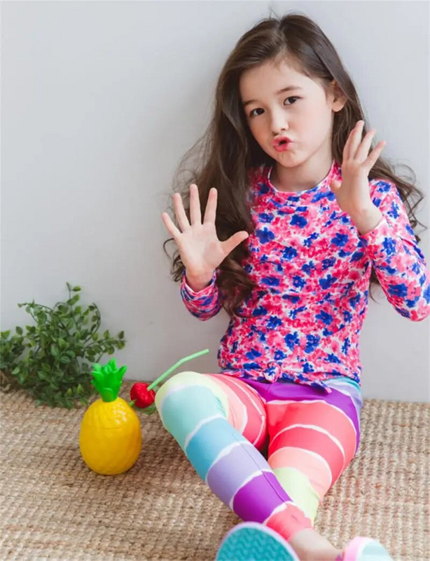 Dječji kupaći kostim za cijelo tijelo Rash Guard za djevojčice, dugi rukavi, UV zaštita UPF50+ Sunčano odijelo 3-11 godina, kupaći kostim za djevojčice, kupaći kostim