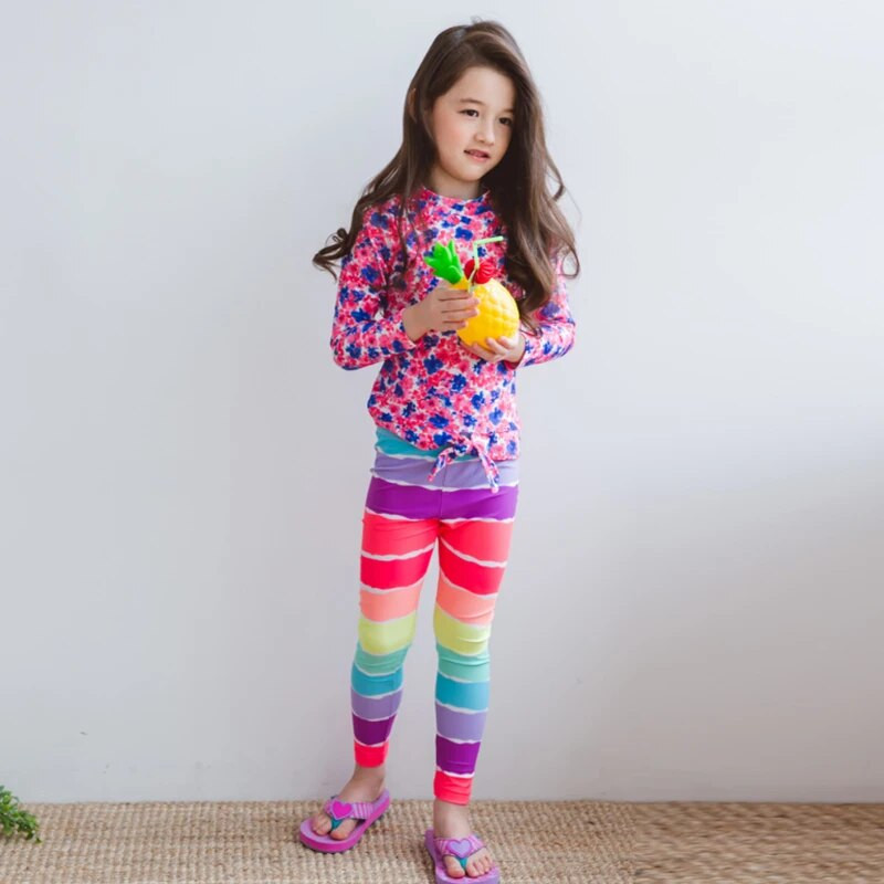 Dječji kupaći kostim za cijelo tijelo Rash Guard za djevojčice, dugi rukavi, UV zaštita UPF50+ Sunčano odijelo 3-11 godina, kupaći kostim za djevojčice, kupaći kostim