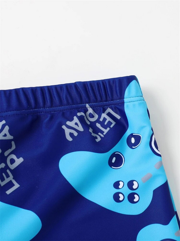 Dječji kupaći kostim za dječake 2023, novi dječji kupaći kostim kratkih rukava s plavim printom, dvodijelni ljetni, dječje kratke hlače, odjeća za plažu, kupaći kostim