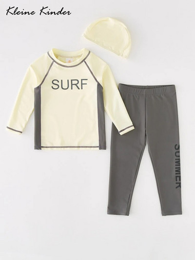 Laste ujumiskostüüm UPF50 Laste lööbekaitse rannasurfi riided pikkade varrukatega lastele ujumisriided UV-kaitsega poistele