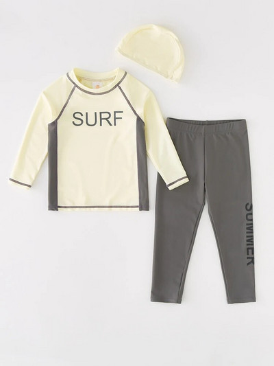 Gyermek úszóruha UPF50 Gyermek bőrkiütésvédő Beach Surf Ruha Hosszú ujjú Gyerek Fürdőruha UV védelem Úszóruha fiúknak