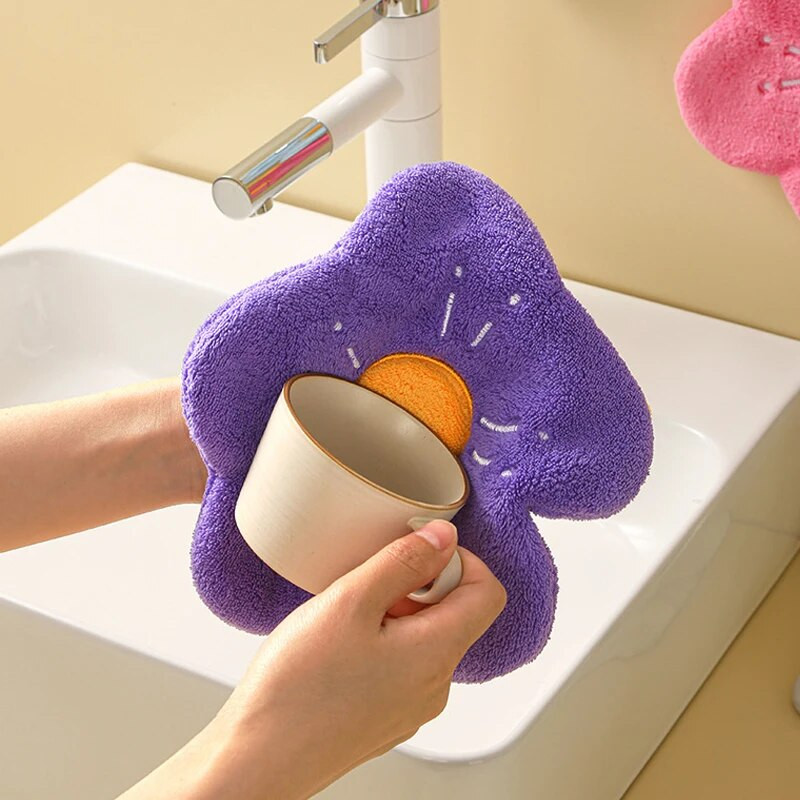 Simpatičan upijajući ručnik za ruke od mikrofibre, kuhinjska krpa za suđe, višenamjenski mekani podebljani viseći ručnik Krpe za čišćenje kupaonice