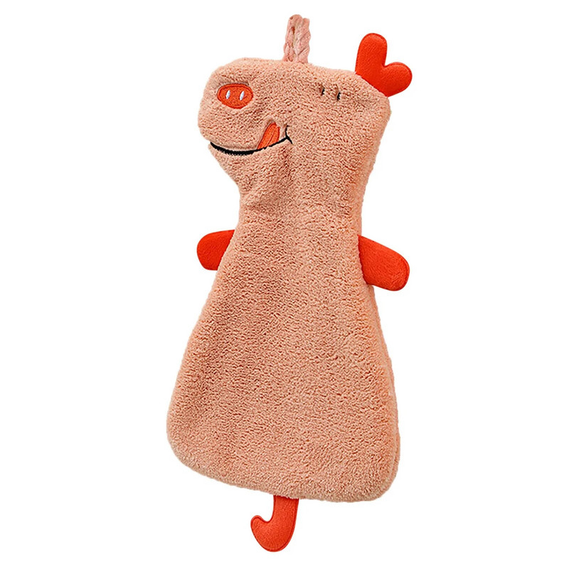 Карикатура Хипопотам Кърпичка Кухненски консумативи Бродерия Мека кърпа за ръце Домашна кухненска кърпа за съдове Монтирана на стена Висяща кърпа