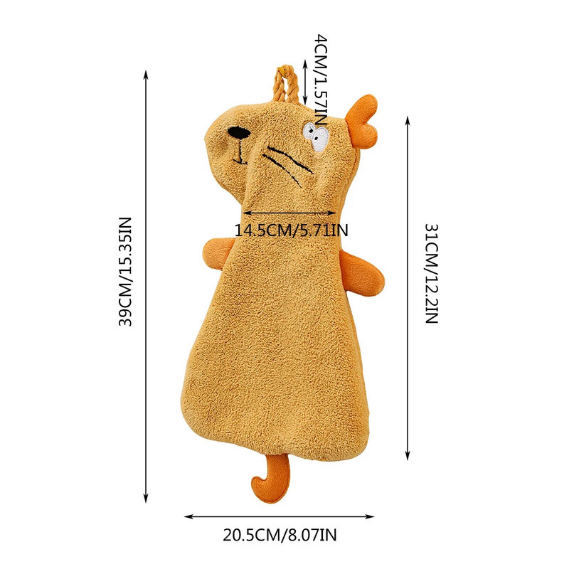 Карикатура Хипопотам Кърпичка Кухненски консумативи Бродерия Мека кърпа за ръце Домашна кухненска кърпа за съдове Монтирана на стена Висяща кърпа
