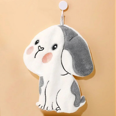 Animacinis filmukas Šuns formos Rankšluostis Koralinis Aksominis Siuvinėjimas Minkšta Patogus Nosinė vaikams Virtuvės Vonios Valymo Įtaisai