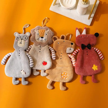 Πετσέτα χεριών Cartoon Animals Μαλακό κοραλλιογενές βελούδο απορροφητικό μαντήλι για παιδιά με στεγνό μαντηλάκι Πετσέτες μπάνιου κουζίνας φιλικές προς το δέρμα