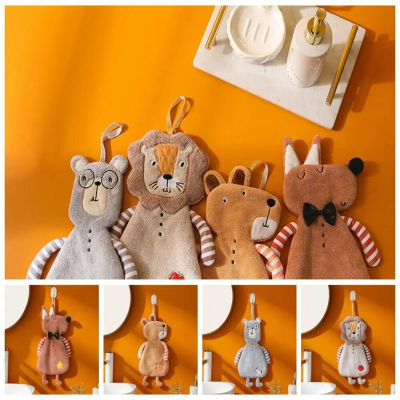 Animacinių filmų gyvūnai rankšluosčiai Minkšta koralų aksomo sugerianti nosinė vaikams, sausa servetėle, odai tinka virtuvės vonios rankšluosčiai