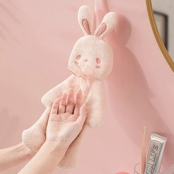 Πετσέτα χεριών Cartoon Rabbit Creative Thickened Coral Velvet απορροφητικές πετσέτες για πετσέτα πιάτων κουζίνας μπάνιου και γρήγορου στεγνώματος