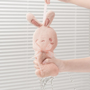 Πετσέτα χεριών Cartoon Rabbit Creative Thickened Coral Velvet απορροφητικές πετσέτες για πετσέτα πιάτων κουζίνας μπάνιου και γρήγορου στεγνώματος