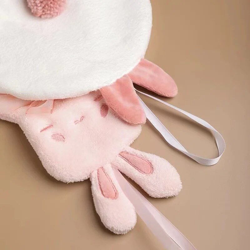 Кърпа за ръце с анимационен заек Творчески удебелени абсорбиращи кърпи от коралово кадифе за баня Почистване на кухня Бързосъхнеща кърпа за съдове