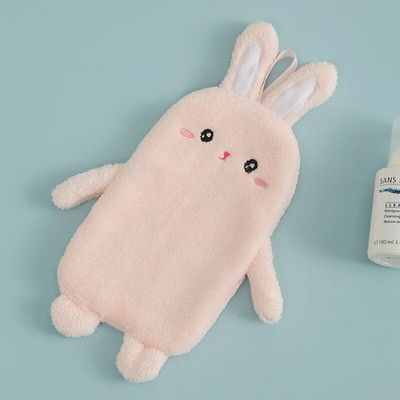 Абсорбираща висяща тип сладък заек Бродирана кърпа Home Decora с двойно предназначение Коралова кадифена кърпа за ръце Консумативи за баня