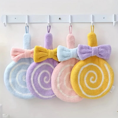 Mieli „Lollipop“ minkšti pakabinami rankšluosčiai vaikams, skalbimo šluostės su pakabinimo kilpa, sugeriantis rankšluostis virtuvei, vonios kambariui, miegamajam