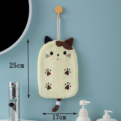 1kom super upijajućeg visećeg izvezenog ručnika za mačke Home Decora dvonamjenskog koraljnog baršunastog ručnika za ruke Kupaonski pribor