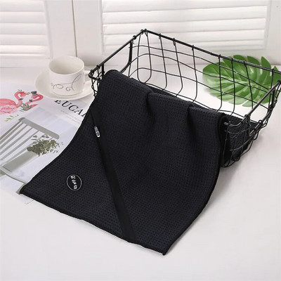 Waffle Checks Sportski ručnik od mikrovlakana s džepom na patentni zatvarač 30*110 cm Brzosušeći Plivanje Kampiranje Putovanja Teretana Joga Golf Ručnici Fitnes