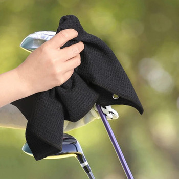 Хавлиена кърпа за голф Премиум плат от микрофибър Вафлена шарка с тежък карабинер Почиства стикове Топки Хавлиена кърпа