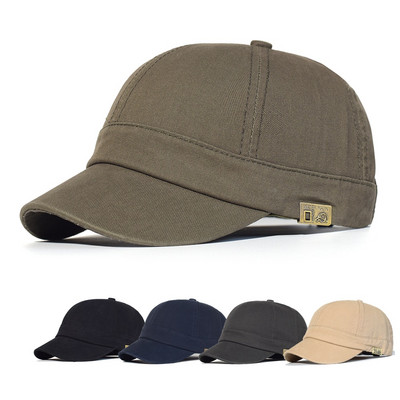 Īsas beisbola cepures kokvilnas vīriešu sieviešu sieviešu mīksta vintage tēta cepure, regulējama Trucker stila zema profila cepures