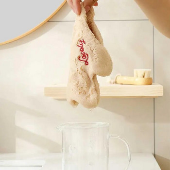 Симпатична анимационна кърпа за ръце с животни Двуслойна удебелена кърпа за деца Домашна кърпа за чинии Абсорбираща бързосъхнеща кухненска парцал за баня