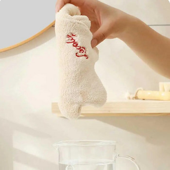 Симпатична анимационна кърпа за ръце с животни Двуслойна удебелена кърпа за деца Домашна кърпа за чинии Абсорбираща бързосъхнеща кухненска парцал за баня