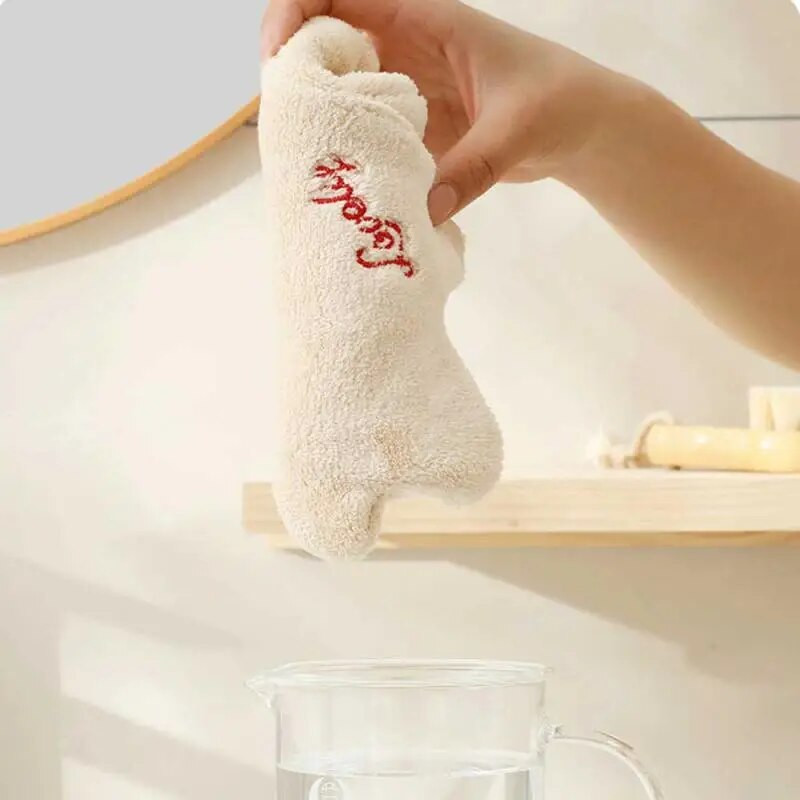 Симпатична анимационна кърпа за ръце с животни Двуслойна удебелена кърпа за деца Домашна кърпа за чинии Абсорбираща бързосъхнеща кухненска парцал за баня
