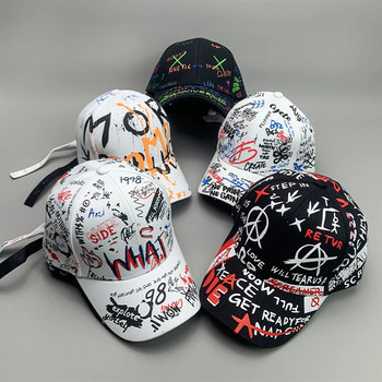 Νέα Graffiti Hip-Hop Kpop Ανδρικά καπέλα μπέιζμπολ Γυναικεία καπέλα μπέιζμπολ βαμβακερά αναπνεύσιμα Snapback Αθλητικά καπέλα για ενήλικες Cool streetwear μόδας