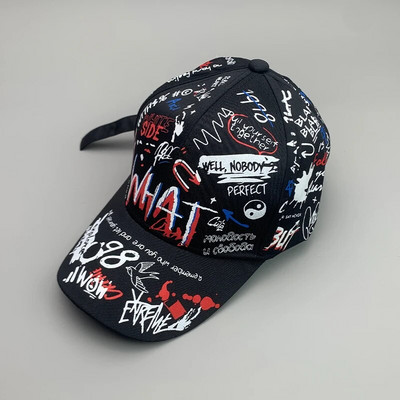 Novi Graffiti Hip-Hop Kpop Muškarci Žene Bejzbol kape Pamučne prozračne Snapback Sportske kape za skejtbord Adult Cool Streetwear Moda