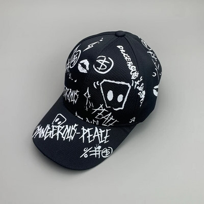 Novi Graffiti Hip-Hop Kpop Muškarci Žene Bejzbol kape Pamučne prozračne Snapback Sportske kape za skejtbord Adult Cool Streetwear Moda