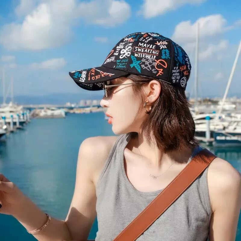 Novi Graffiti Hip-Hop Kpop Muškarci Žene Bejzbol kape Pamučne prozračne Snapback Sportske kape za skejtbord Adult Cool Streetwear Moda