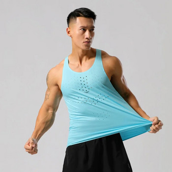 Ανδρικό πουκάμισο γυμναστικής Street Αμάνικα μπλουζάκια υψηλής ποιότητας Quick Dry Tank Tops γυμναστικής γυμναστικής Singlet Διχτυωτό αναπνεύσιμο αθλητικό γιλέκο