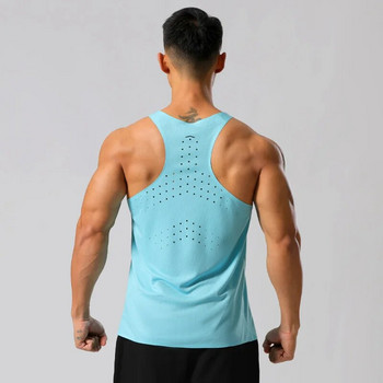 Ανδρικό πουκάμισο γυμναστικής Street Αμάνικα μπλουζάκια υψηλής ποιότητας Quick Dry Tank Tops γυμναστικής γυμναστικής Singlet Διχτυωτό αναπνεύσιμο αθλητικό γιλέκο