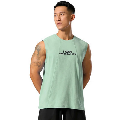 Ανδρικό γιλέκο για τζόκινγκ γυμναστήριο Tank Muscle Gym Sports Skin-tight Quick Dry Breathable λεπτό αμάνικο ελαστικό γιλέκο Fitness Top ποδηλατικό μπλουζάκι