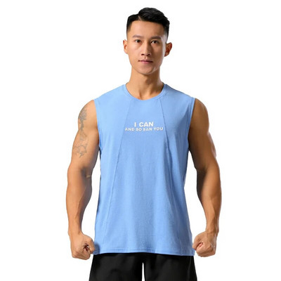 Muški prsluk za trčanje u teretani, sportski, uski, brzo sušeći, prozračni, tanki, elastični prsluk bez rukava, fitness majica, biciklistička majica