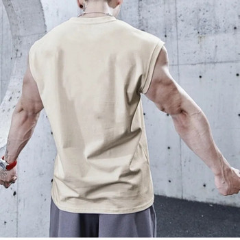 Ανδρική εξωτερική φανέλα Bodybuilding Tank top Γυμναστήρια Fitness αμάνικο πουκάμισο που αναπνέει Αντρικό αθλητικό γιλέκο που στεγνώνει γρήγορα
