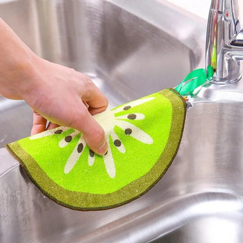 Υπέροχο τύπωμα φρούτων κρεμαστό πετσέτα κουζίνας Μικροΐνες γρήγορου καθαρισμού πανί για πιάτα που σκουπίζει χαρτοπετσέτα Απορροφητικό πανί