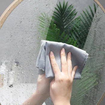 Микрофибърни кърпи за съдове от рибени люспи Кухненски супер абсорбиращ маслоустойчив парцал Кърпа за почистване на стъклени прозорци Домакински кърпи за почистване