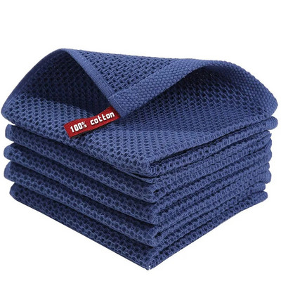 Памучна кърпа Мека абсорбираща кърпа за съдове Парцали за кухненски чинии Honeycomb Дишаща кърпа за измиване на лице Домашна кърпа за почистване Кърпа за измиване