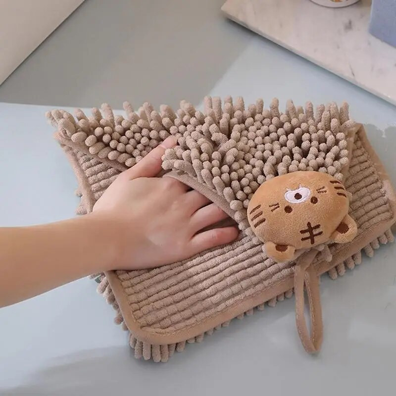 Хавлиена кърпа за баня Шенил Хандбал Висяща хавлиена кърпа за ръце Кухненска уплътняваща водоабсорбираща бързосъхнеща баня Сладък парцал