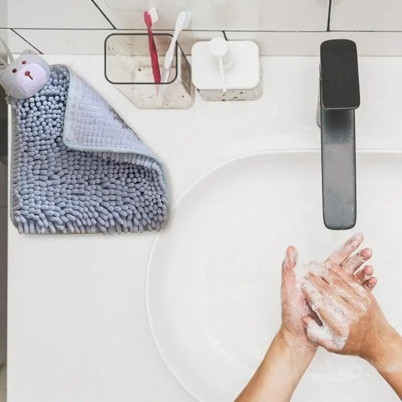Хавлиена кърпа за баня Шенил Хандбал Висяща хавлиена кърпа за ръце Кухненска уплътняваща водоабсорбираща бързосъхнеща баня Сладък парцал
