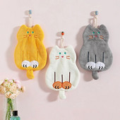 Сладки котки Кърпи за ръце Кухня Баня Абсорбиращ микрофибър Кухненска кърпа Кърпи за съдове Висяща кърпа Кухненски аксесоари