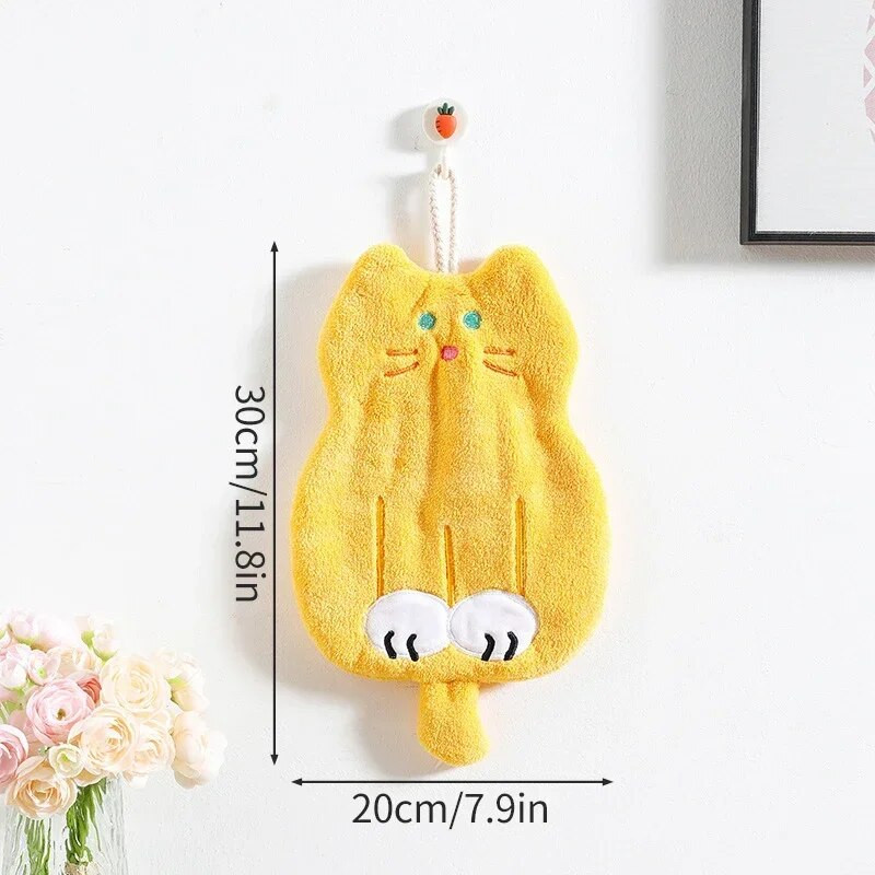 Сладки котки Кърпи за ръце Кухня Баня Абсорбиращ микрофибър Кухненска кърпа Кърпи за съдове Висяща кърпа Кухненски аксесоари